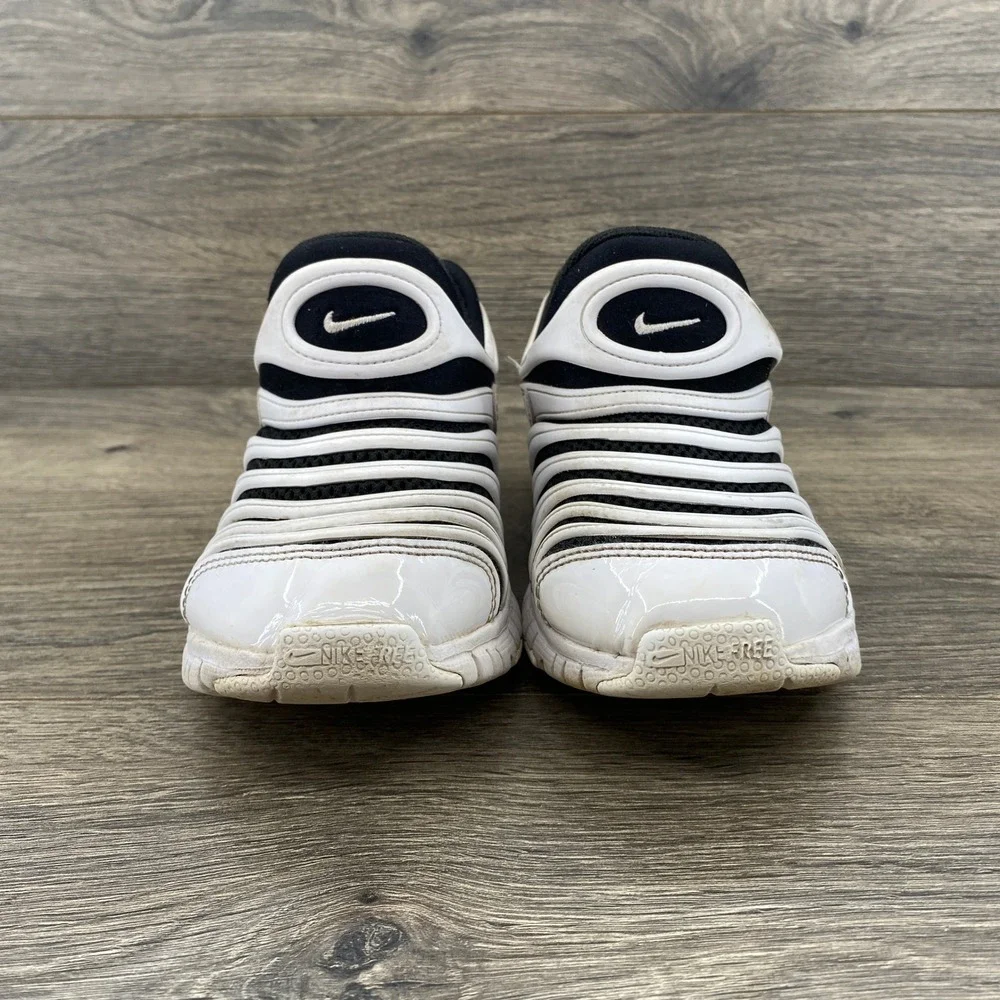 Nike Dynamo Free‎ Kids Sneakers White Black Slip On Shoes 3Y 343738-100